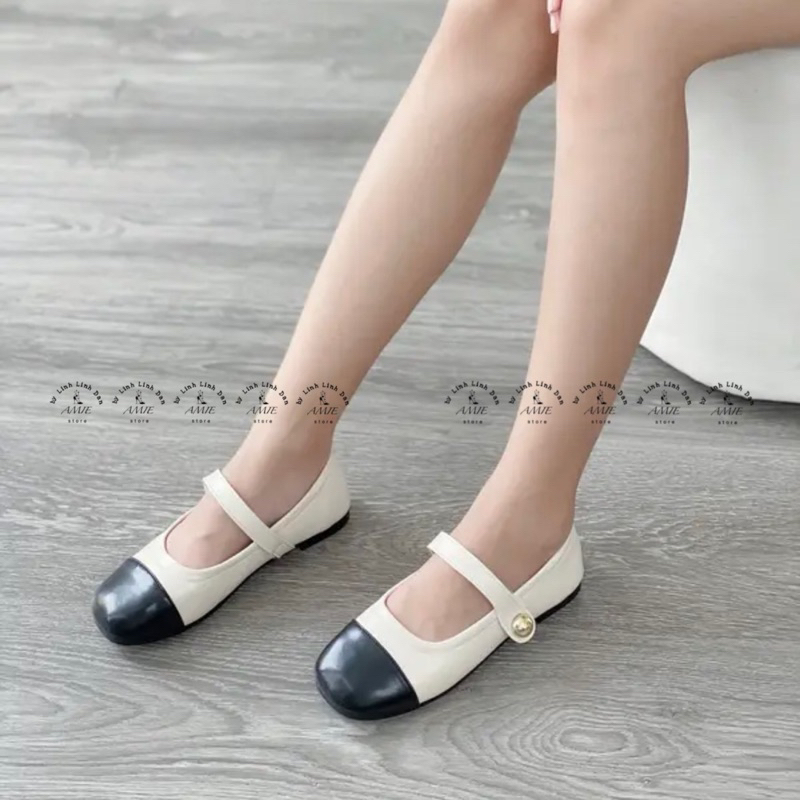 Giày Búp Bê Mary Jane Vá Mũi