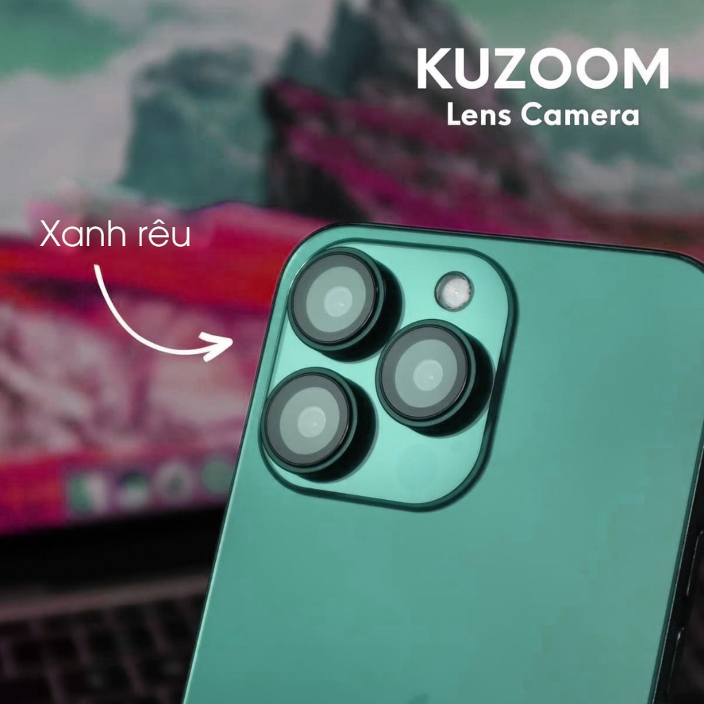 Ốp bảo vệ Camera iPhone 15 15 Plus 15 Pro 15 Pro Max 14 13 12, lens camera hiệu Kuzoom