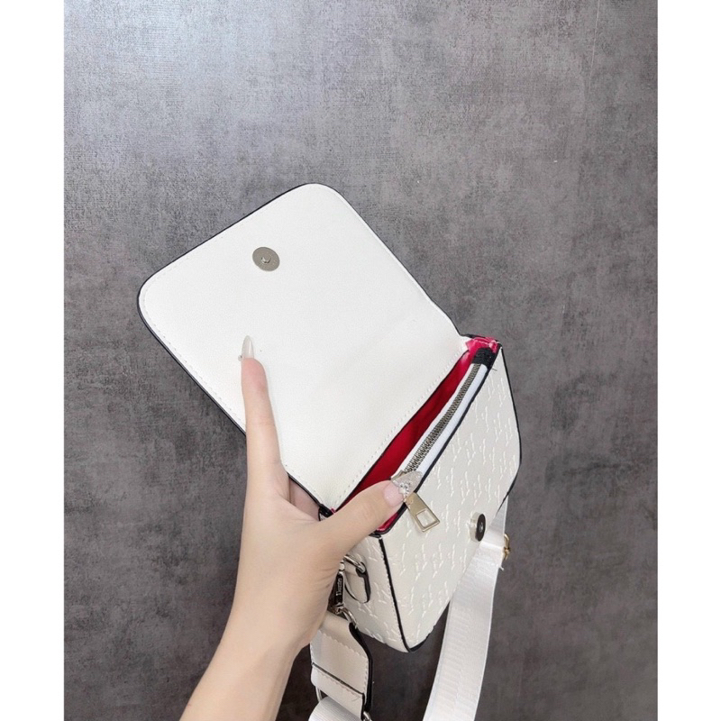 Túi đeo chéo set 2 logo bạc phong cách thể thao