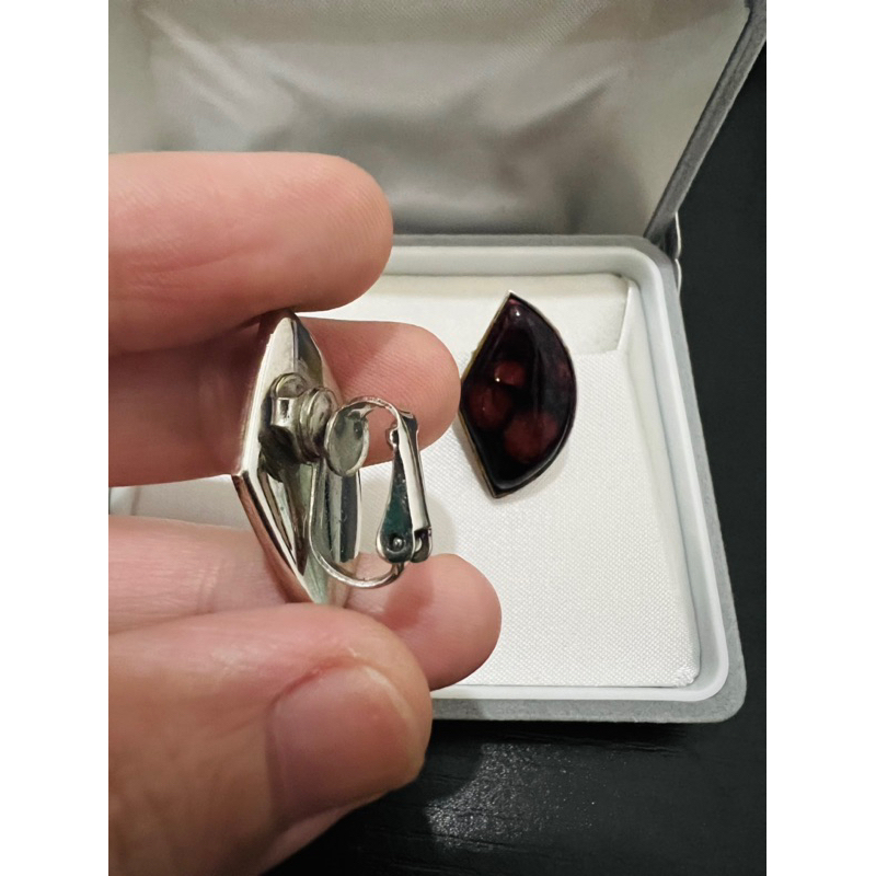 Bông tai vintage bằng gốm dạng kẹp