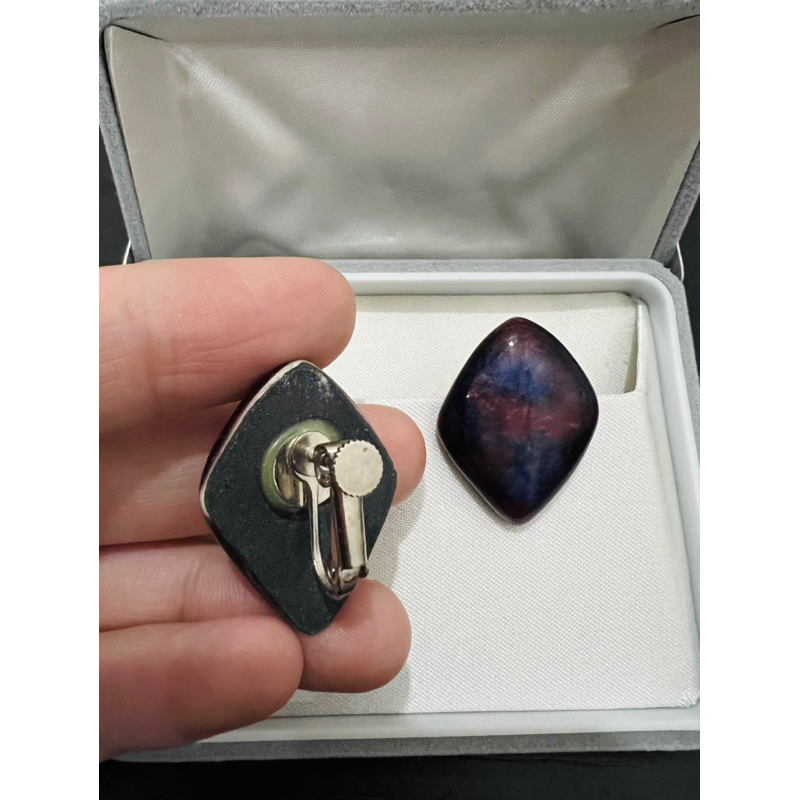 Bông tai vintage bằng gốm dạng kẹp