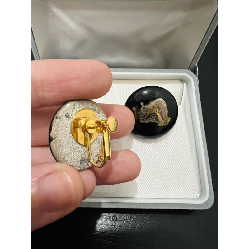 Bông tai vintage bằng gốm dạng kẹp