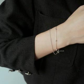 Lắc Tay 2 Dây Xích Hạt Tròn Cách BẠC S925 LANN B030