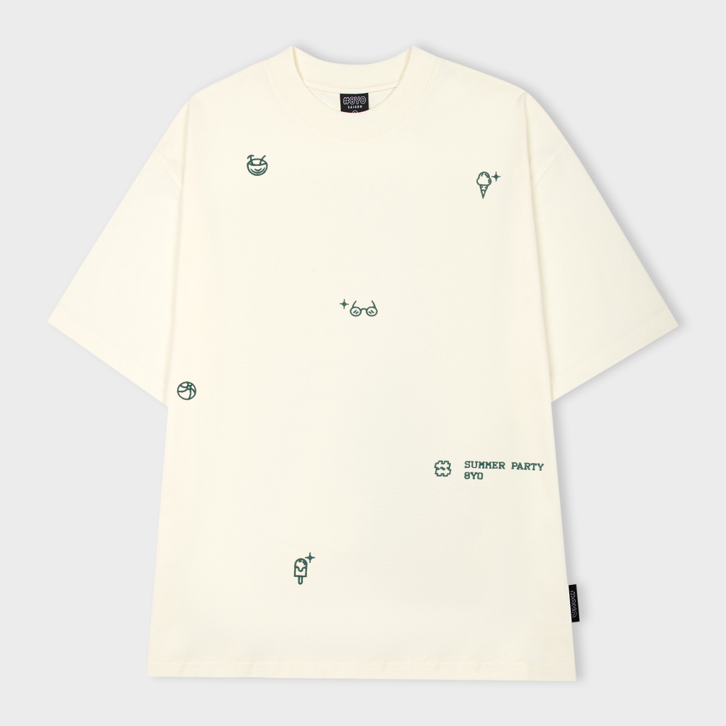 Áo Thun Thêu 8YO SUMMER PARTY Tee Cotton Mềm Mịn Mát - Áo Phông Local Brand Unisex Nam Nữ Form Rộng | BigBuy360 - bigbuy360.vn