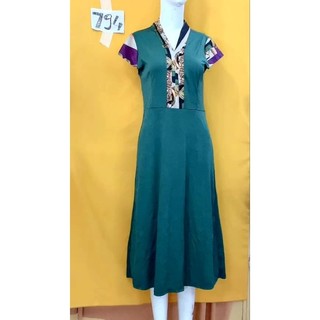 đầm thun xanh size M/L. S794