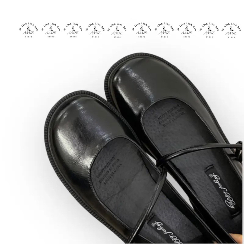 Giày Búp Bê Đen Trơn Mary Jane