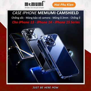 Ốp lưng trong suốt bảo vệ camera siêu mỏng 0.3mm iPhone 12 13 14 15 16 Pro / Pro Max 14 15 Plus Memumi Camshield chống ố