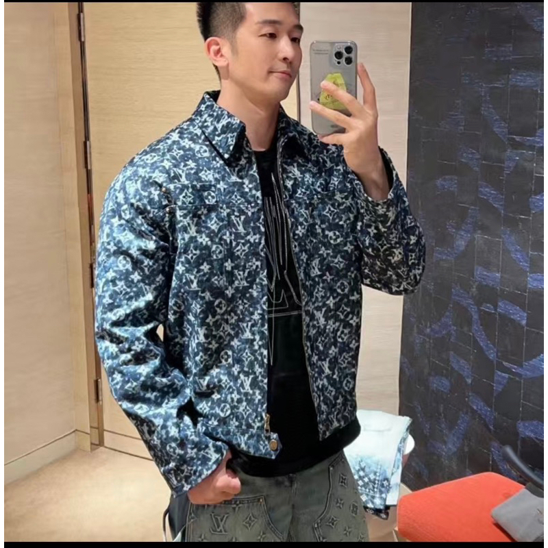 Áo bò nam Denim  jacket Luois vuitton newss màu xanh cực sang mẫu mới về đủ size tại An Store