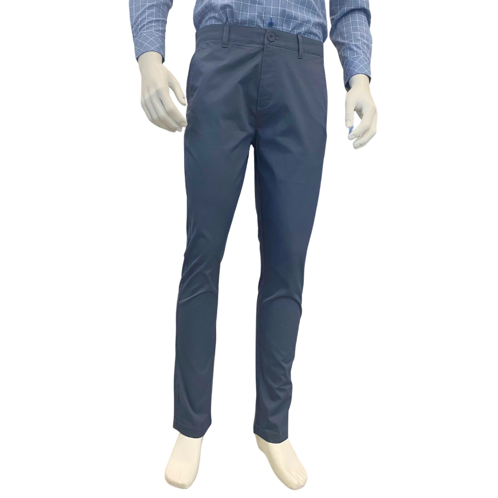 Quần dài kaki nam Owen QKSL231306 khaki công sở cao cấp màu xanh đá trơn dáng slim fit ôm nhẹ vải thô cotton mềm mát