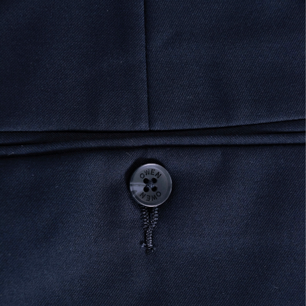 Quần âu tây nam công sở OWEN QS231741 dáng slim fit ống ôm màu navy trơn vải polyester mềm mát cao cấp