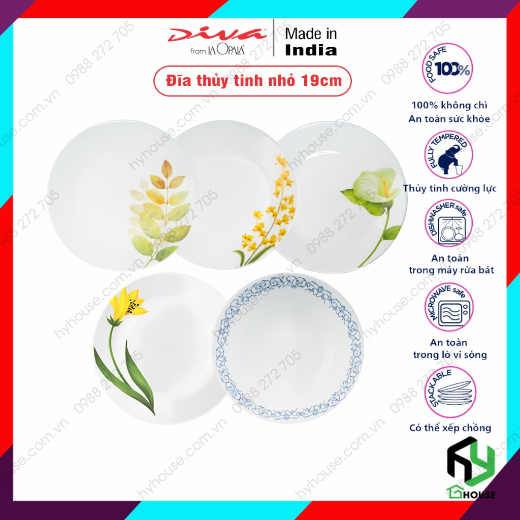 Dĩa thủy tinh nhỏ chịu nhiệt 19cm Diva LaOpala-đĩa cạn