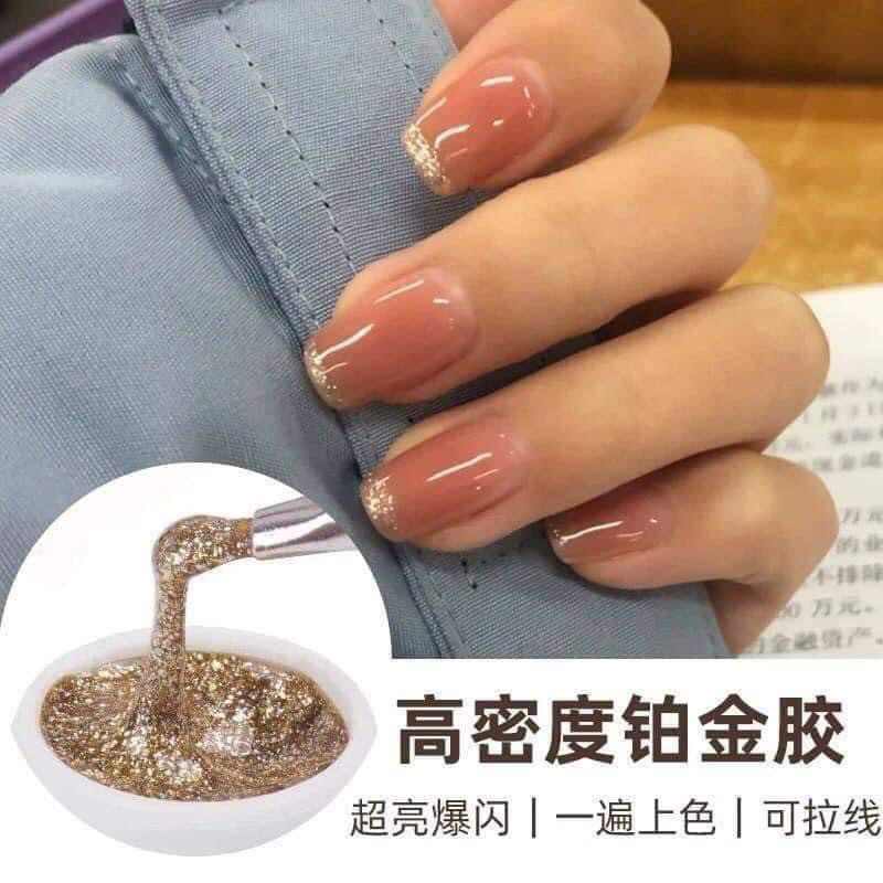 Set gel nhũ kim tuyến HUAXI viền đặc, trang trí móng