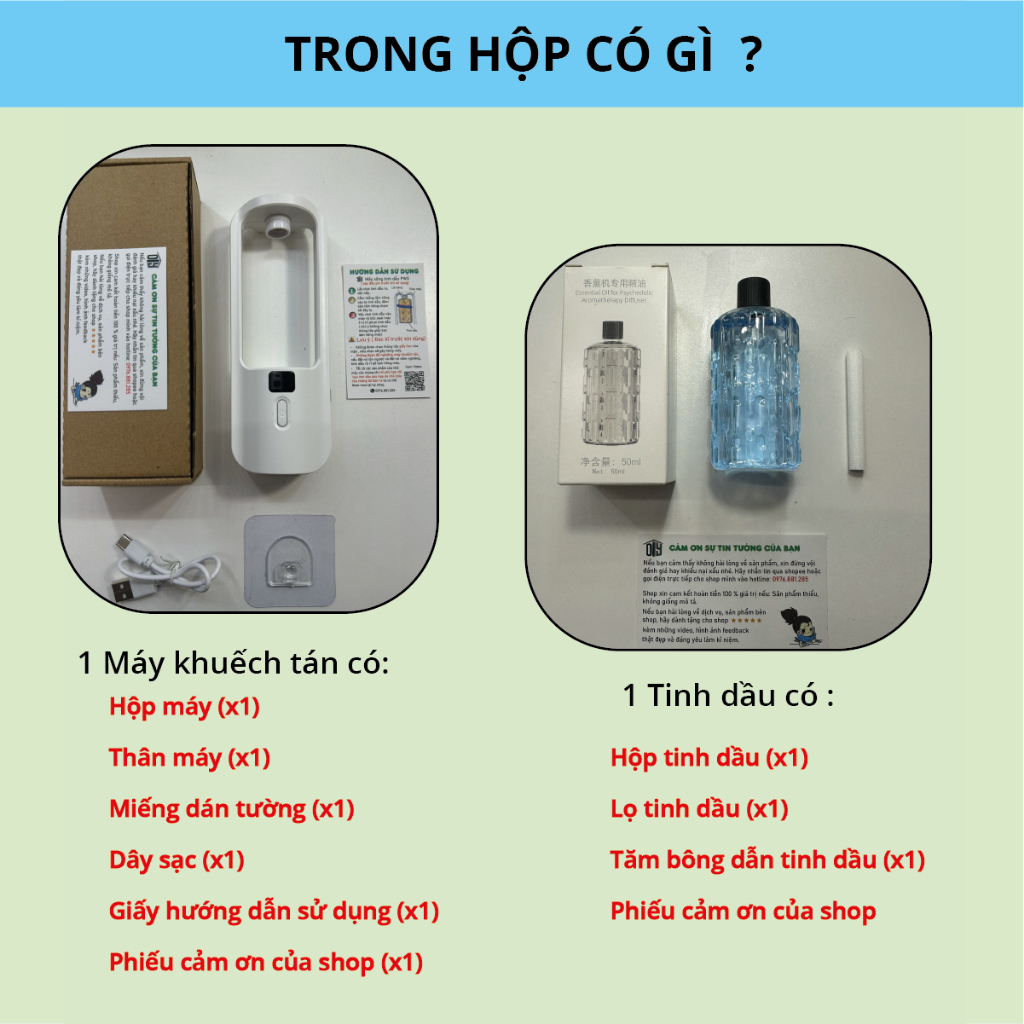 Máy xông tinh dầu tự động 5 chế độ xông hương thơm nhẹ dịu