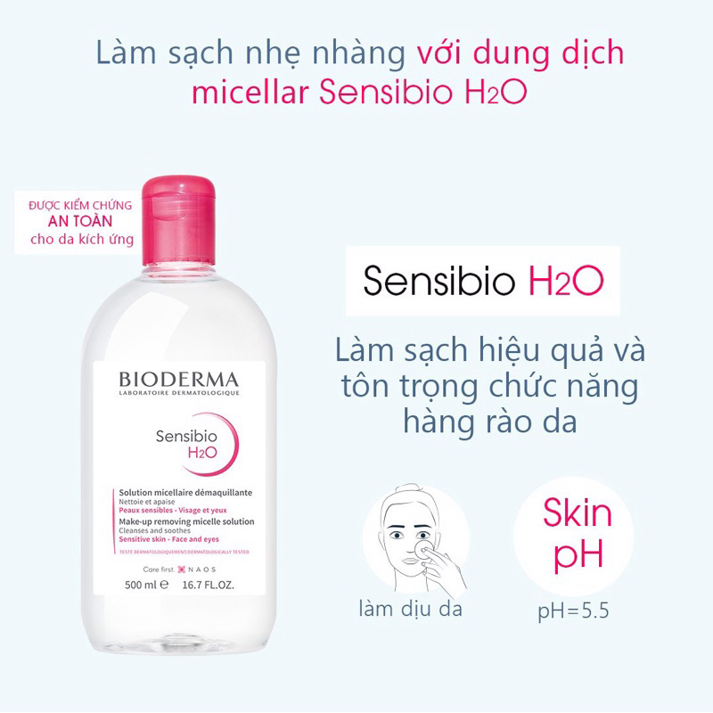 Nước Tẩy Trang Bioderma Cho Da Dầu Mụn Và Da Nhạy Cảm 500ml