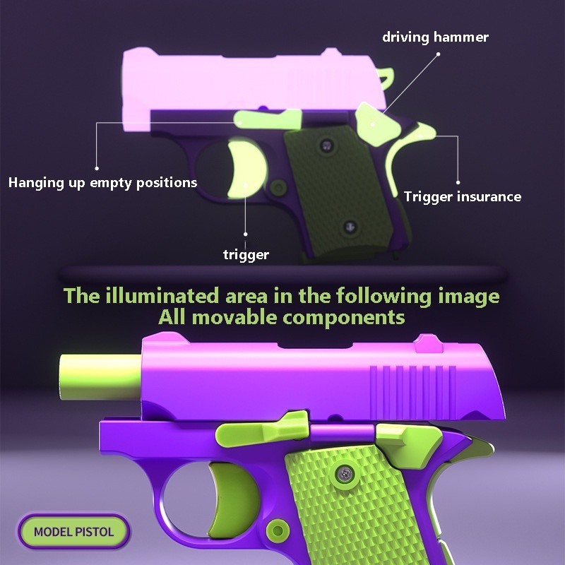 Súng Cà Rốt M1911 in 3D Hapi Toys - Đồ chơi giải trí xả stress