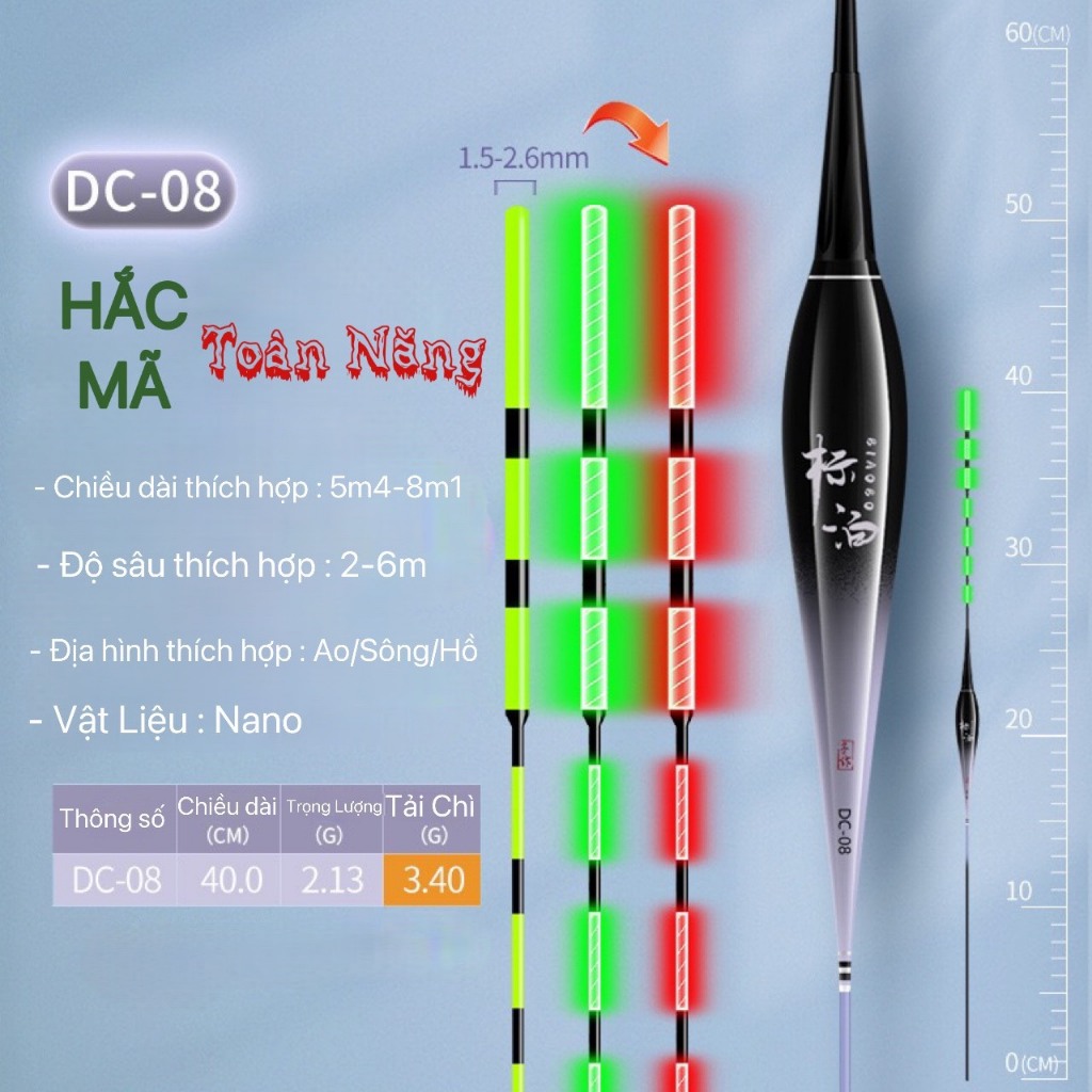 Phao Câu Đài Đêm Hắc Mã Ngày đêm, Phao Điện Đổi Màu - Tặng Kèm Pin _Phao Điện, Phao Câu Đêm.