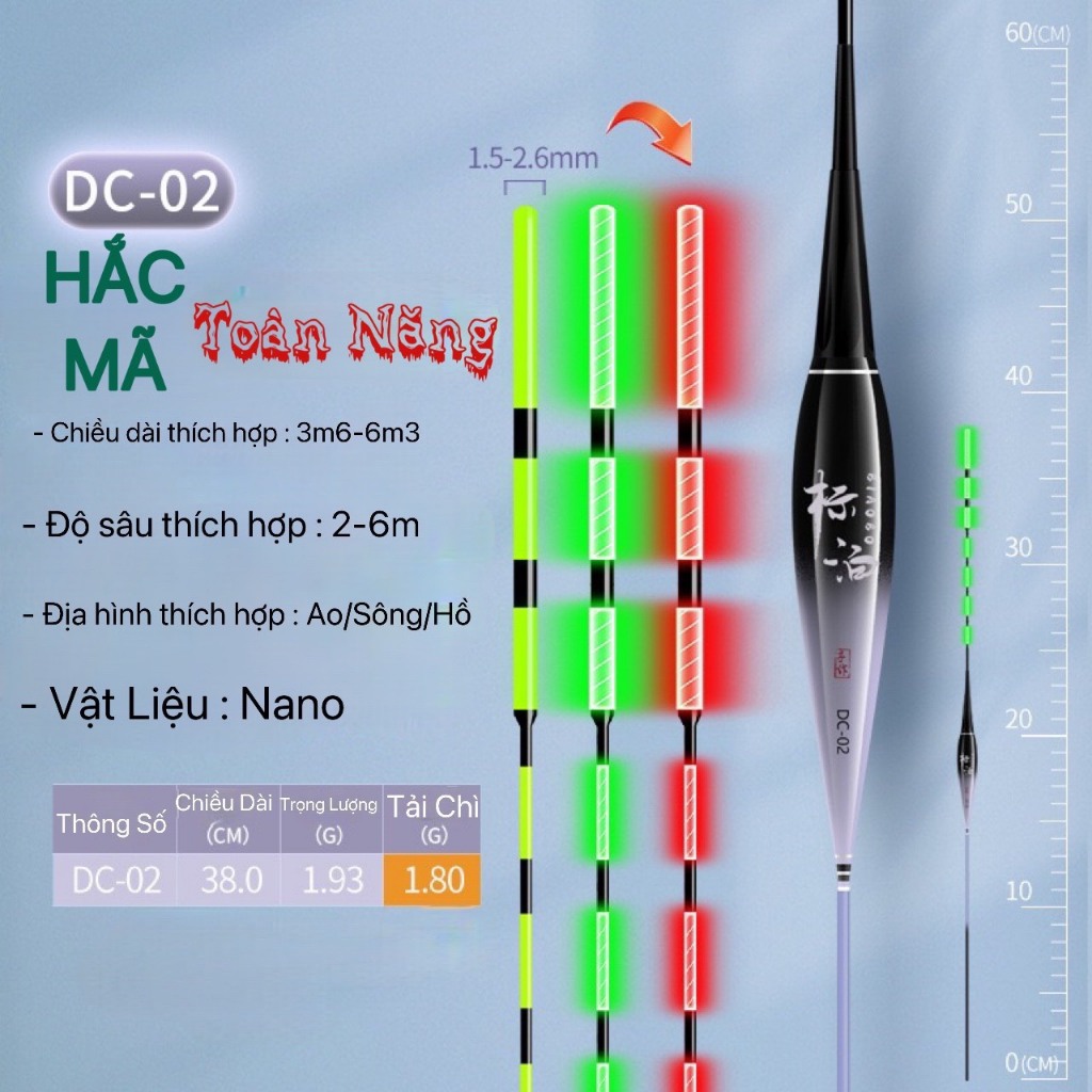 Phao Câu Đài Đêm Hắc Mã Ngày đêm, Phao Điện Đổi Màu - Tặng Kèm Pin _Phao Điện, Phao Câu Đêm.