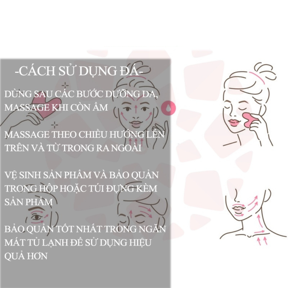 Đá Guasha Massage Mặt Tự Nhiên, Đá Lăn Mặt Nâng Cơ Săn Chắc Da