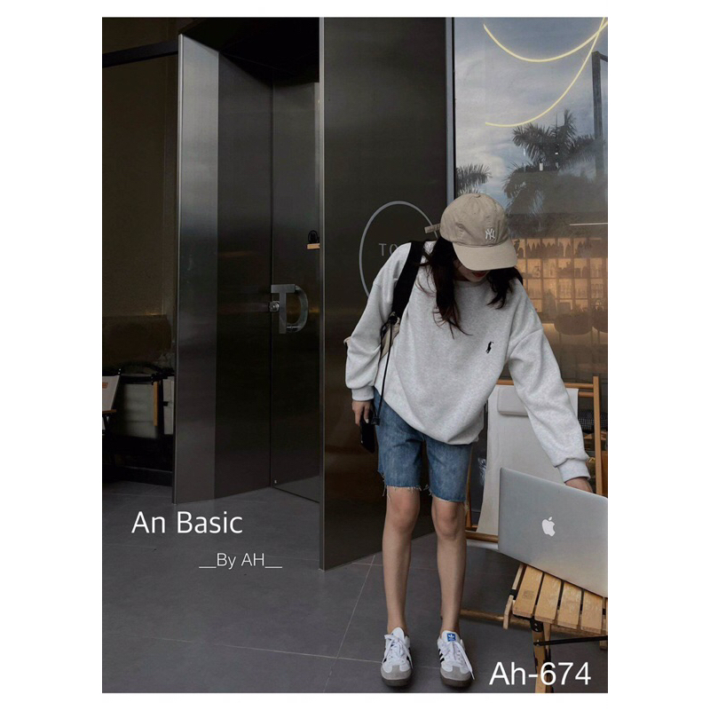 Áo nỉ thêu logo form unisex