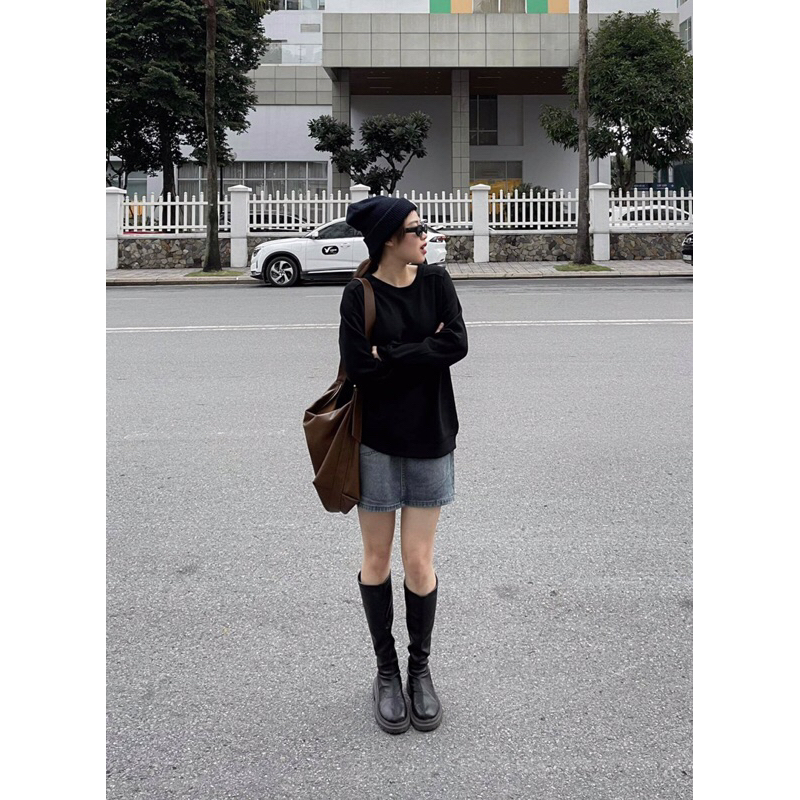 Áo nỉ thêu logo form unisex