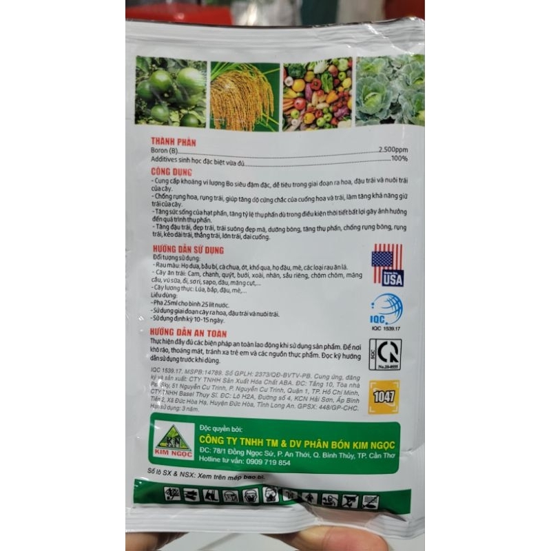 SIÊU ĐẬU TRÁI BOCA gói 50ml giúp dưỡng bông, tăng thụ phấn, chống rụng bông, rụng trái, kéo dài trái, dai cuống