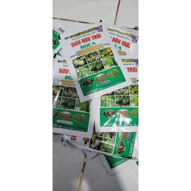 SIÊU ĐẬU TRÁI BOCA gói 50ml giúp dưỡng bông, tăng thụ phấn, chống rụng bông, rụng trái, kéo dài trái, dai cuống