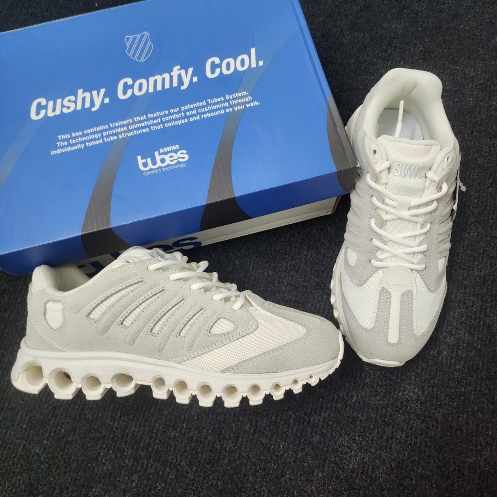 Giày Kswiss nam nữ cổ thấp màu trắng da lộn