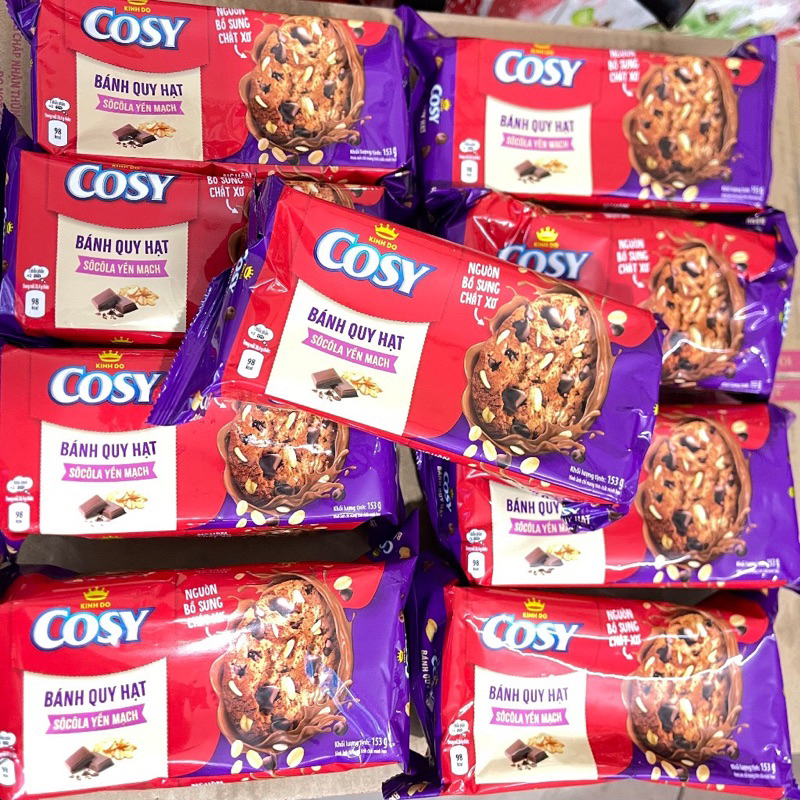 Bánh quy hạt Socola Yến Mạch Cosy gói 163,2g