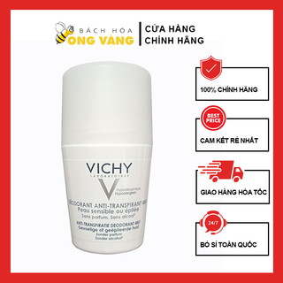 Lăn Khử Mùi Vichy 48h Không Mùi Nắp Trắng Cho Da Nhạy Cảm