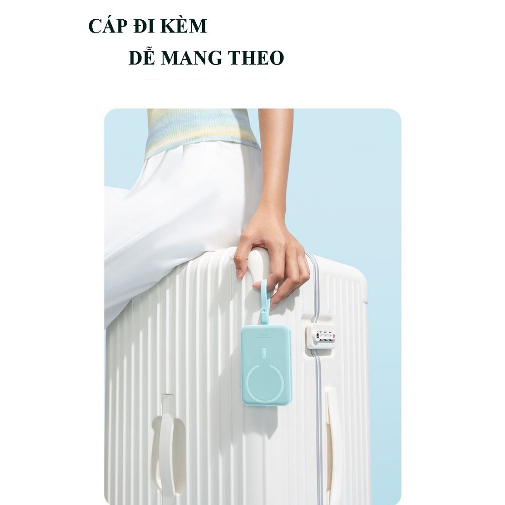 Sạc Dự Phòng Không Dây Baseus 10000mAh PD 20/30W, Sạc không dây từ tính Max 15W Dành cho 12/13/14....