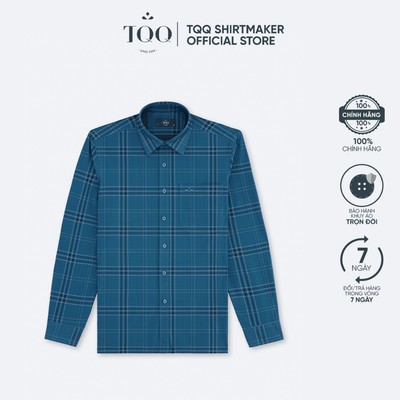Áo sơ mi nam TQQ phom Slimfit K676CSB họa tiết đối kẻ Chất Cotton cao cấp hạn chế nhăn