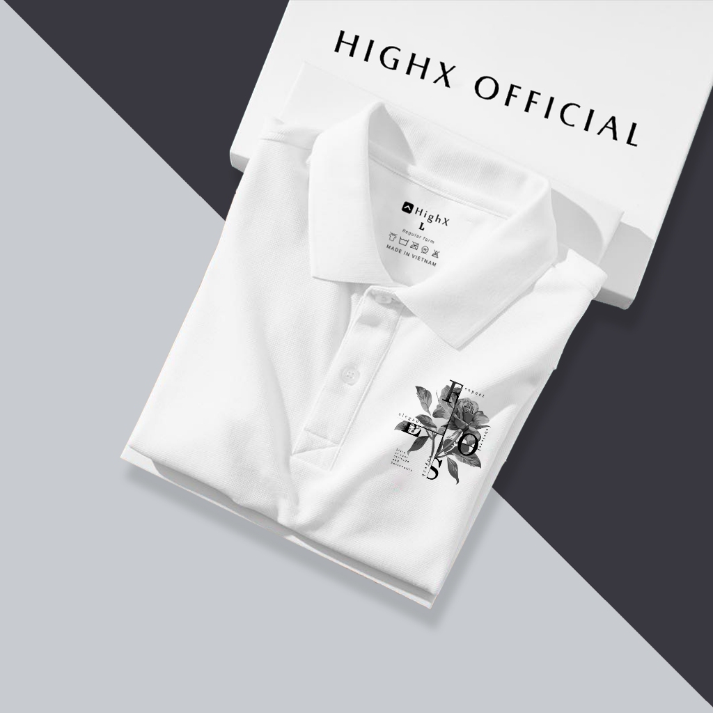 Áo Polo Nam Tay Ngắn Cổ Bẻ Hoa EROS Chất Cá Sấu Thoáng mát Mềm Mịn Thấm Hút Mồ Hôi Có Hộp Tặng Kèm