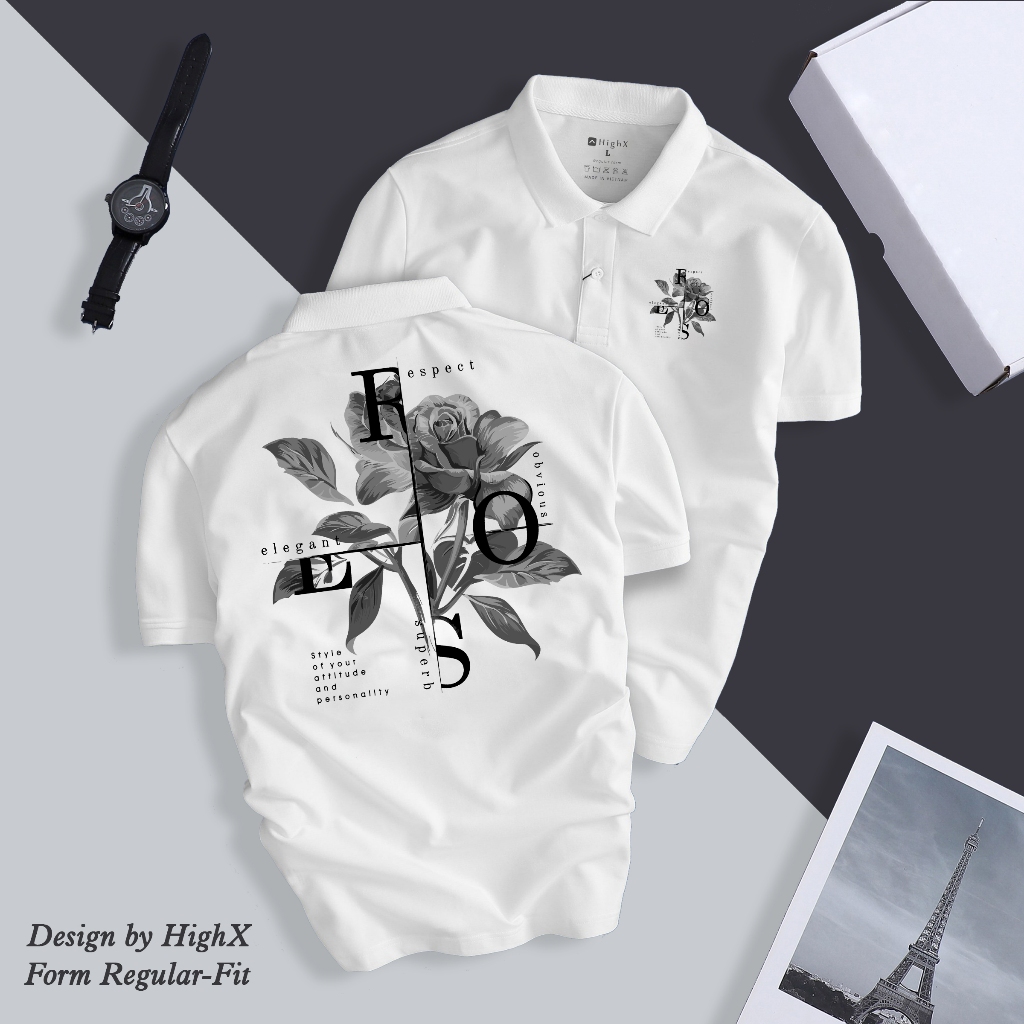 Áo Polo Nam Tay Ngắn Cổ Bẻ Hoa EROS Chất Cá Sấu Thoáng mát Mềm Mịn Thấm Hút Mồ Hôi Có Hộp Tặng Kèm