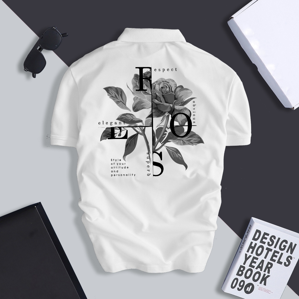 Áo Polo Nam Tay Ngắn Cổ Bẻ Hoa EROS Chất Cá Sấu Thoáng mát Mềm Mịn Thấm Hút Mồ Hôi Có Hộp Tặng Kèm