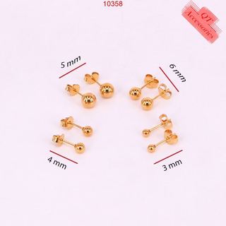 Bông tai titan mạ vàng 99k bi tròn