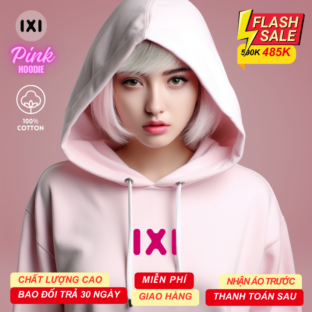 Áo hoodie đôi nam nữ IXI khoác trơn form rộng oversize unisex nỉ bông, chất liệu cotton nhiều màu dày dặn