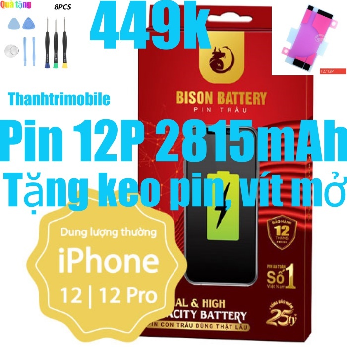 Pin 12 Pro Bison dung lượng 2815mAh