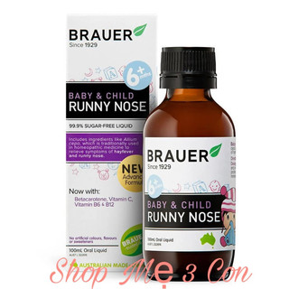 [Mẫu mới] Siro Brauer sổ mũi Runny Nose Úc 100ml