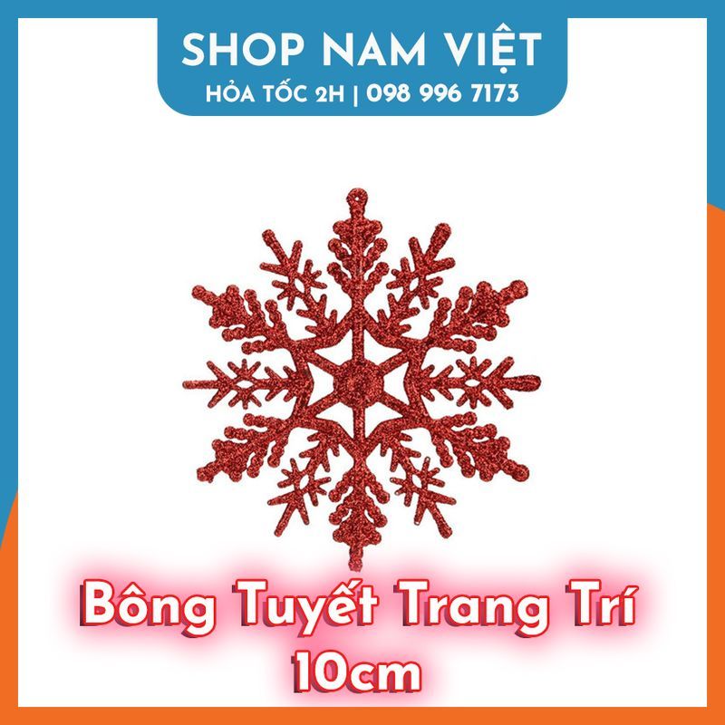 Bông Tuyết 10cm Lấp Lánh Trang Trí Cây Thông Giáng Sinh