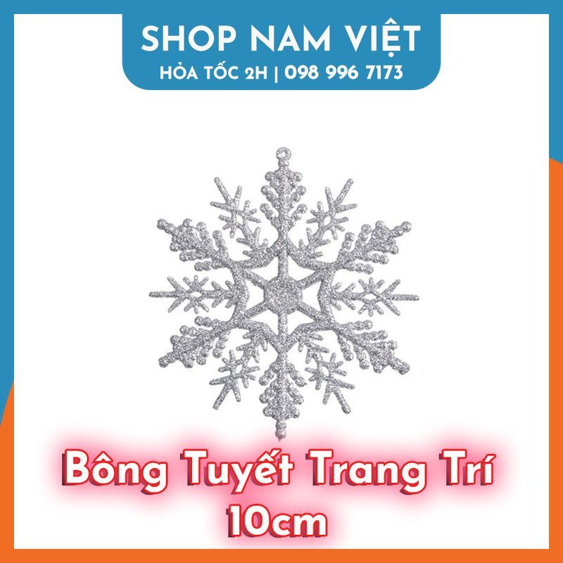 Bông Tuyết 10cm Lấp Lánh Trang Trí Cây Thông Giáng Sinh