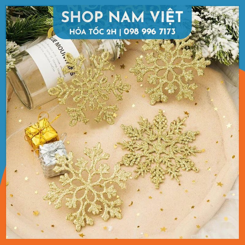 Bông Tuyết 10cm Lấp Lánh Trang Trí Cây Thông Giáng Sinh