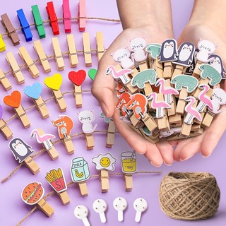 10 dây kẹp ảnh gỗ trang trí khung tranh tặng kèm dây 2m