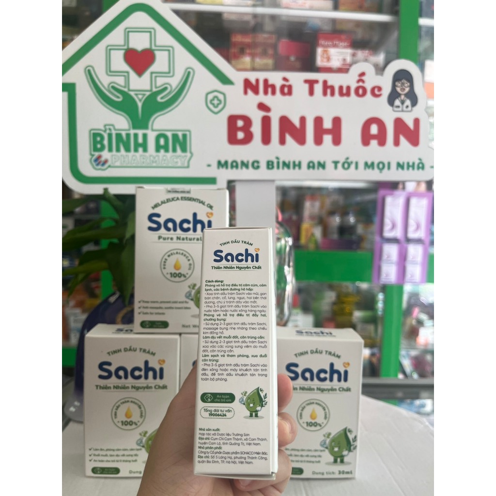 Tinh dầu tràm Sachi làm ấm, phòng cảm lạnh, đuổi muỗi, an toàn cho trẻ sơ sinh 30ml - NT Bình An