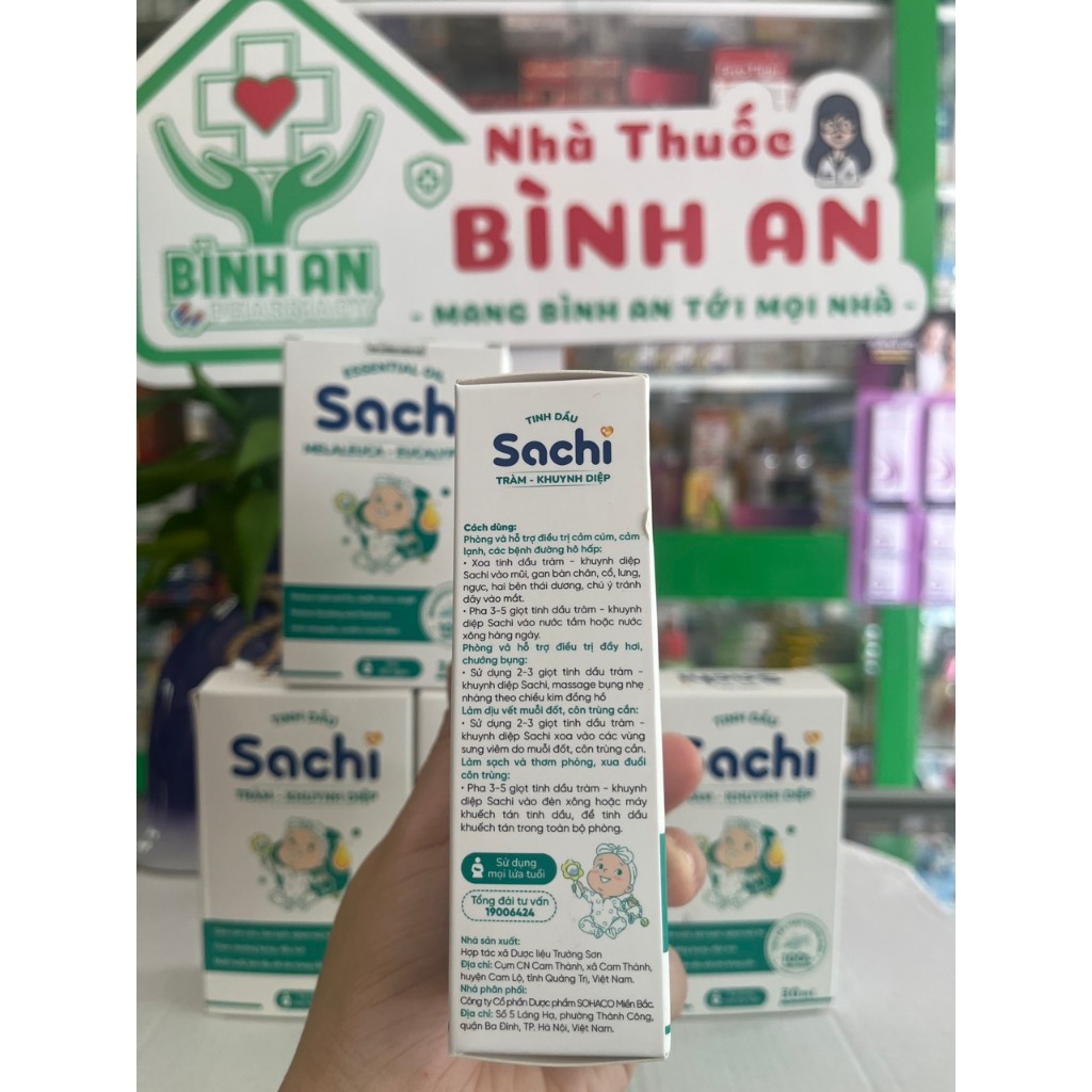 Tinh dầu tràm Sachi làm ấm, phòng cảm lạnh, đuổi muỗi, an toàn cho trẻ sơ sinh 30ml - NT Bình An