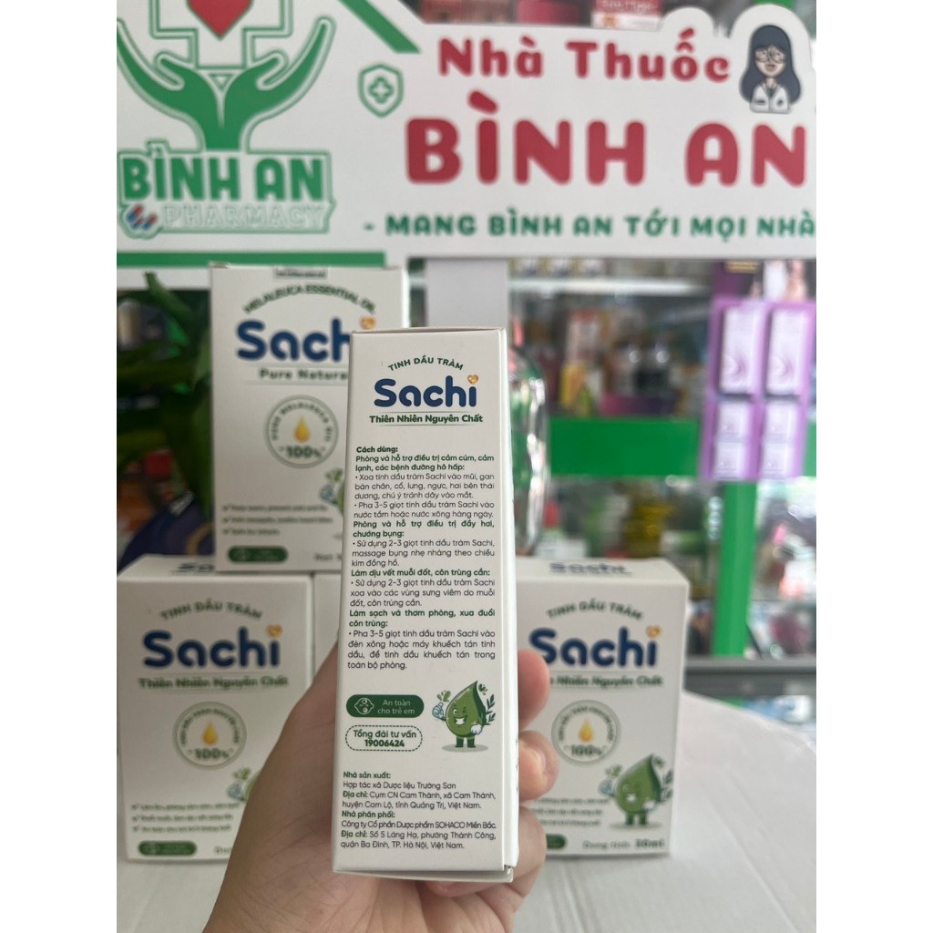 Tinh dầu tràm Sachi làm ấm, phòng cảm lạnh, đuổi muỗi, an toàn cho trẻ sơ sinh 30ml - NT Bình An