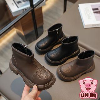 Giày cao cổ cho bé - Giày bốt da siêu mềm cổ cách điệu đế chống trơn trượt phong cách Hàn Quốc D66