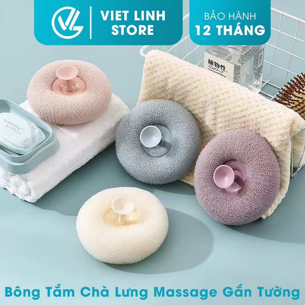 Bông Tắm Chà Lưng Massage, Bông Tắm Tạo Bọt Gắn Tường Tiện Lợi Tẩy Tế Bào Chết Có Núm Làm Sạch Da - Việt Linh Store