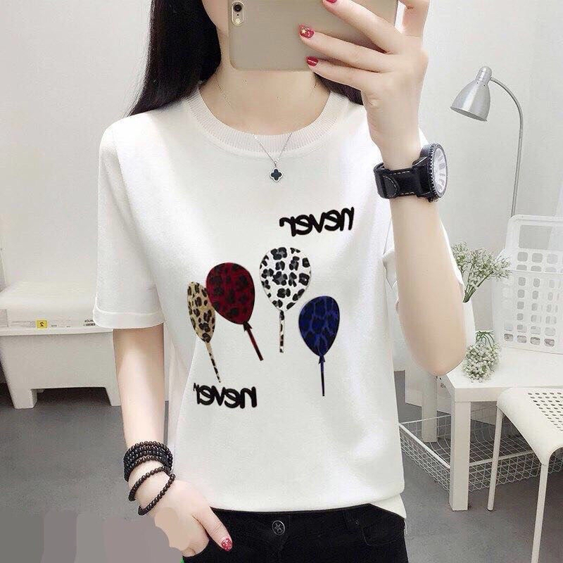 💥55808💥 Áo Thun Form Rộng Hoạ Tiết Bóng Bay & In Chữ Dễ Thương Cho Nữ