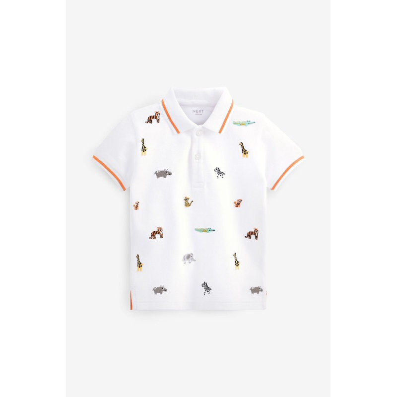 Áo polo thêu động vật cho bé trai