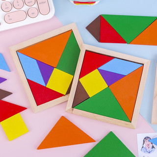 Đồ chơi xếp hình, ghép hình trí uẩn Tangram bằng gỗ giúp phát triển tư duy - Đồ chơi ghép gỗ trí uẩn 11x11cm
